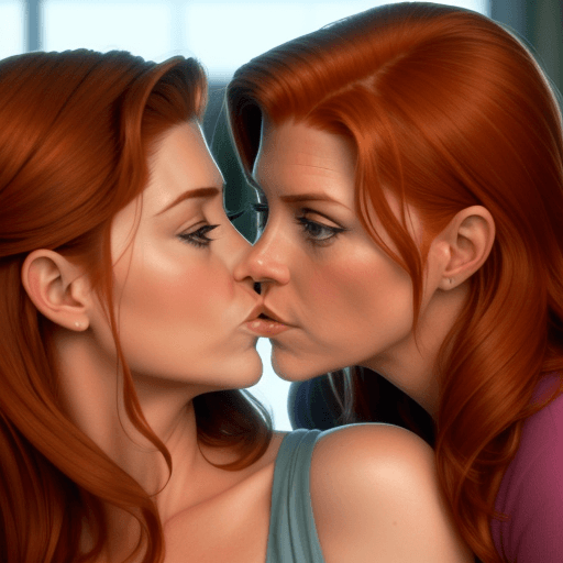 AI generated: kate walsh amy adams lesbian kissing each other
