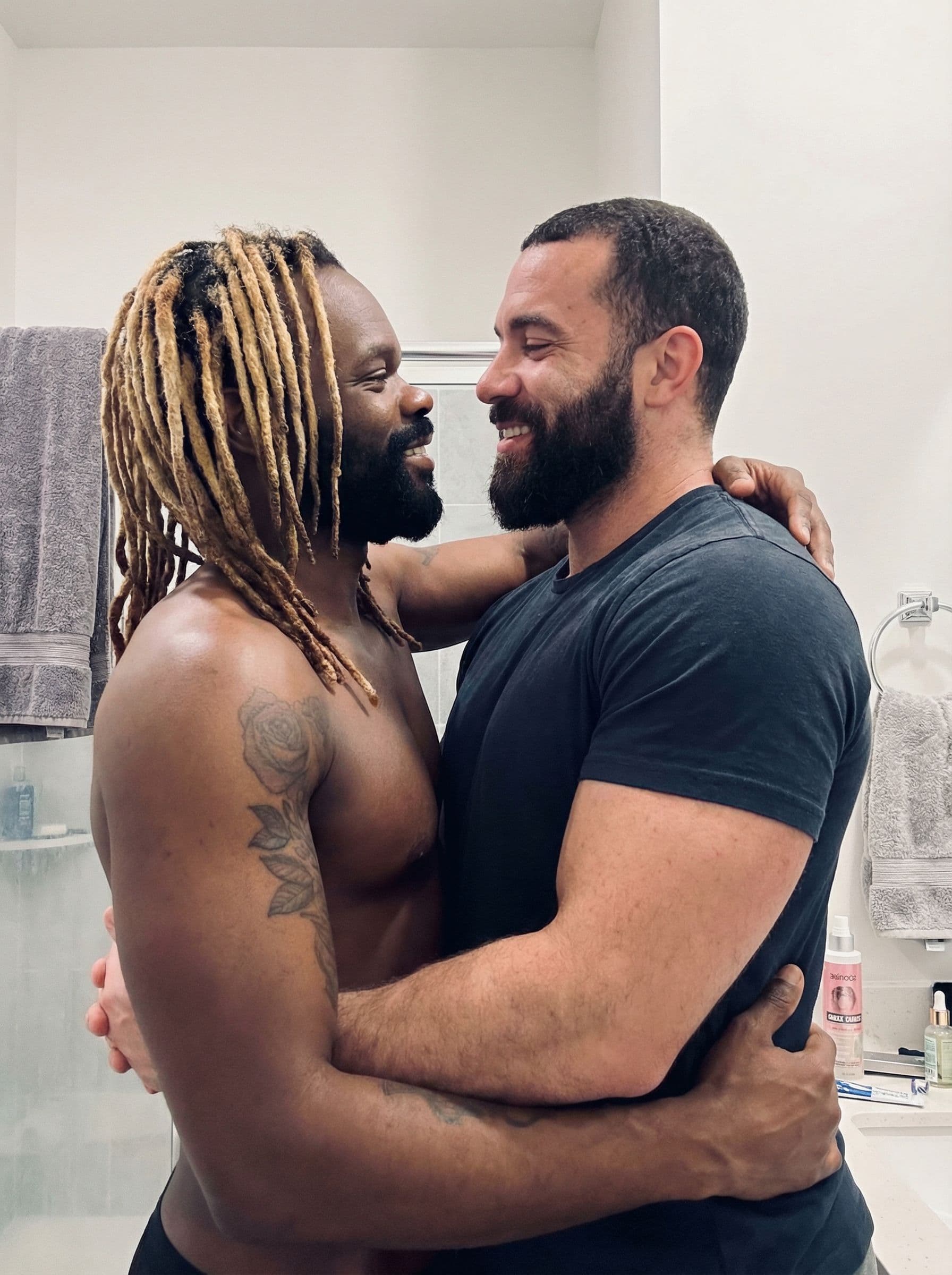 AI generated: Two muscular hairy men having gay sex