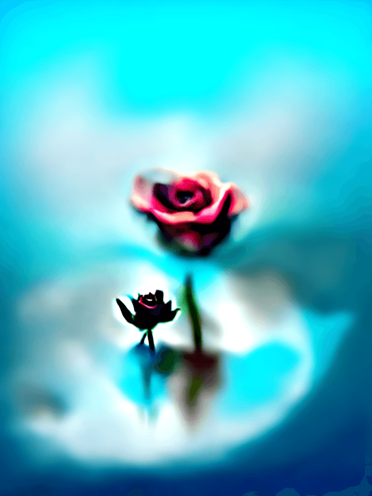 AI generated: a rose in a boat floating in heaven