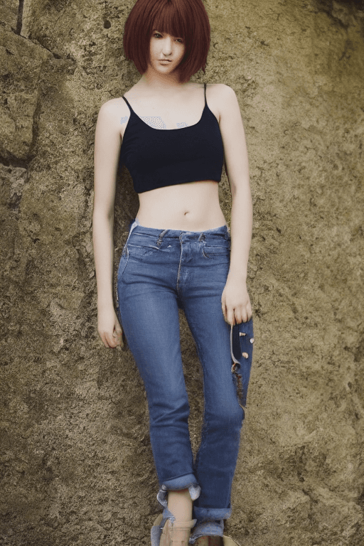 AI generated: 1 girl, a Beautiful idol, (Cute Loose Bob hair), (casual clothes), (showing midriff), (toned stomach...