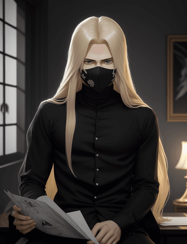 AI generated: -style anime like one pice .A young man in his 20s with a moderate build and long blonde hair, weari...