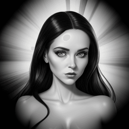 AI generated: a drawing of a woman in black and white, in the style of airbrush art, lush and detailed, celebrity-...