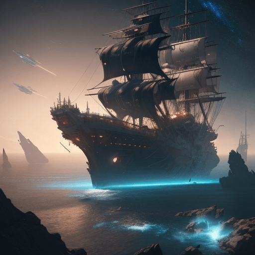 AI generated: best quality, cinematic, futuristic, a space pirate hunting for treasure, travelling through cosmos ...