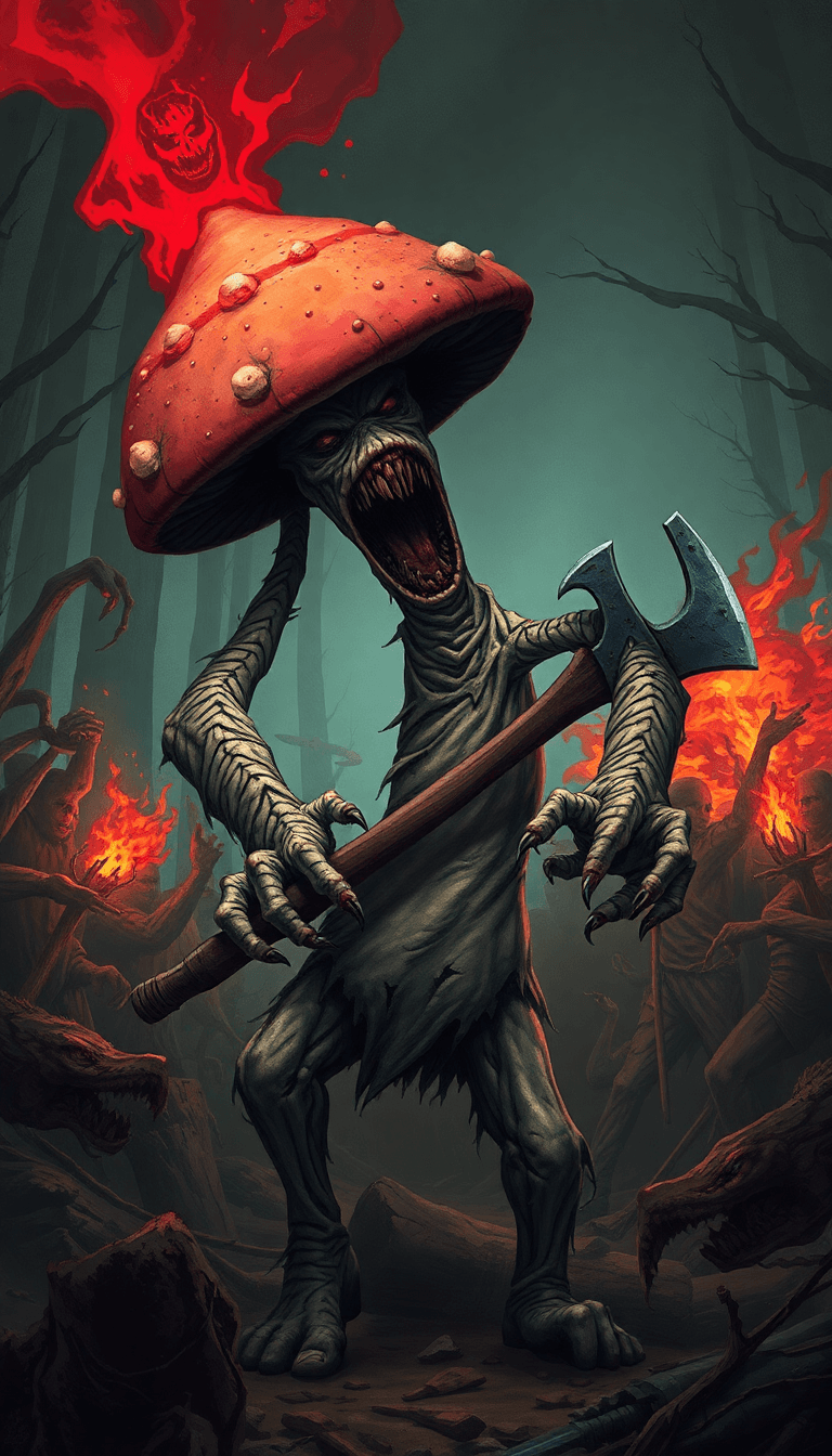 AI generated: A chaotic, vector horror art scene of a diverse gang warfare background unfolds, with  their feuds t...