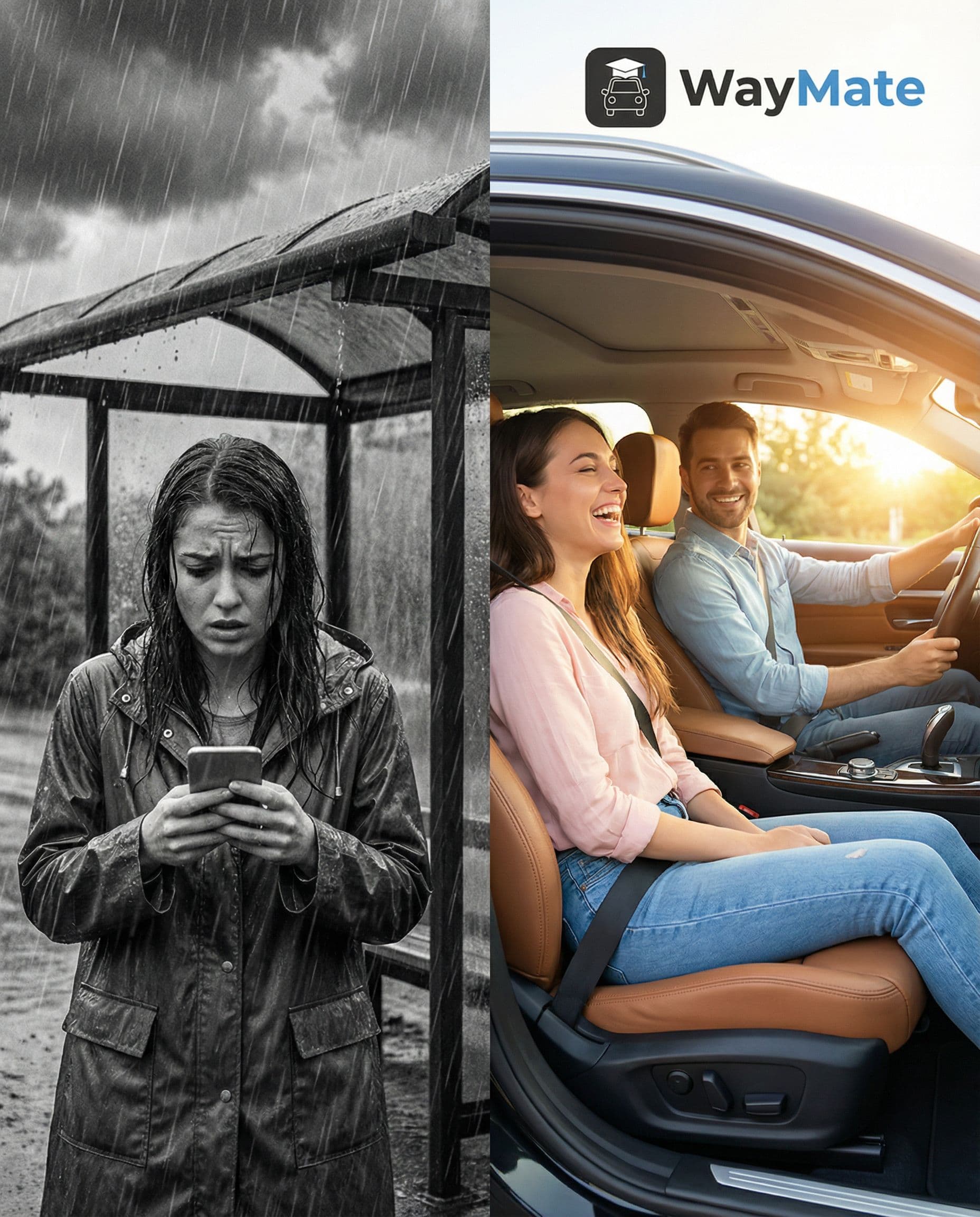 AI generated: Prompt: A split-screen comparison image for a social media ad.
Left Side (The Problem): Black and wh...
