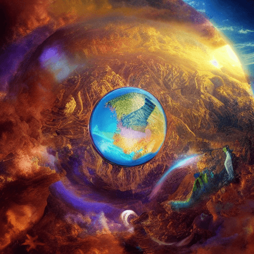 AI generated: a world within a world::5 fantasy art, shot from space, ultra detailed::3 heaven
