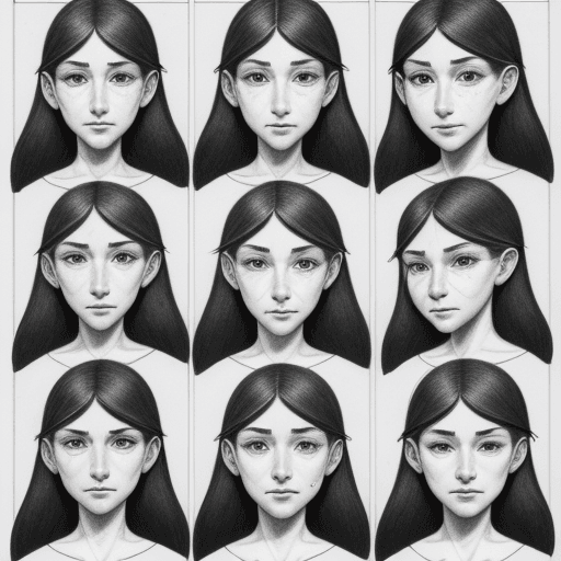 AI generated: drawing, pencil sketch, in the style of distinctive noses, detailed character illustrations, blink-a...