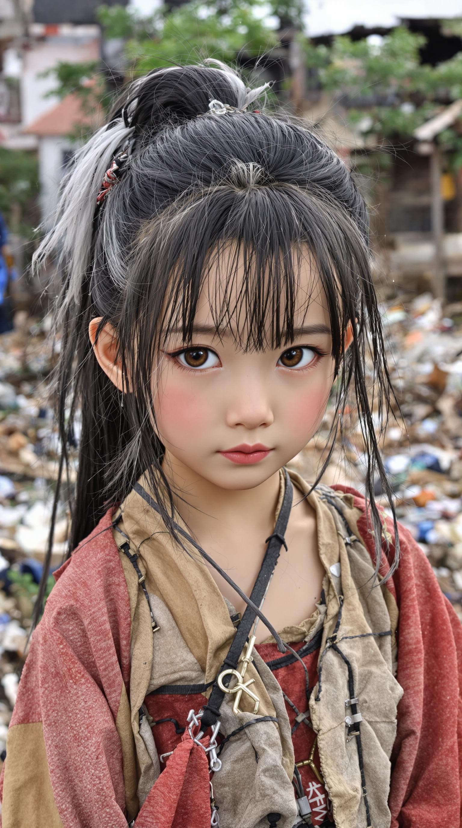 AI generated: a professional photo of a exceptionally of the most beautiful (Chinese peasant girl) girl in China, ...