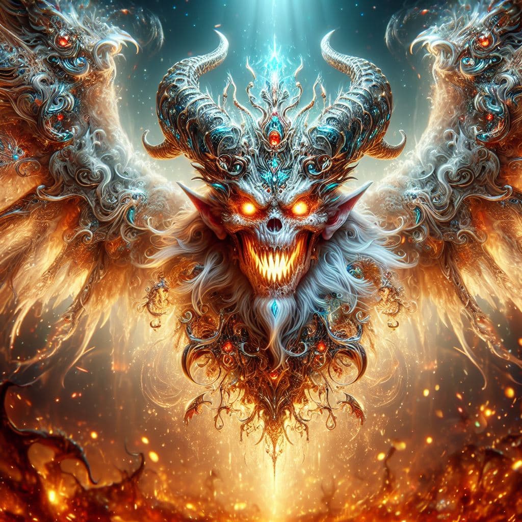 AI generated: An amazing creature, incredibly cute appearance with a hellishly evil soul, in the style of good and...