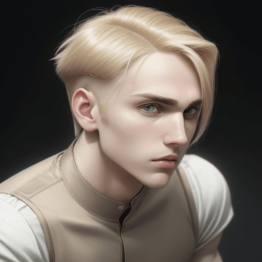 AI generated: Armin has a boyish face, with large hazel eyes and a small pointed nose which is always distinctly a...