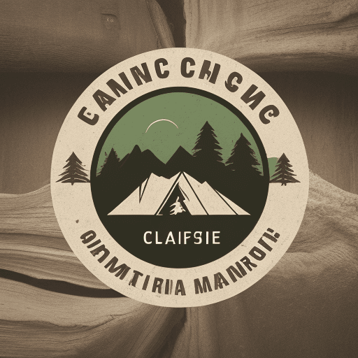 AI generated: T shirt design logo, camping trip, Ultrasonic, natural scene, no words, rustic edge, california map,...