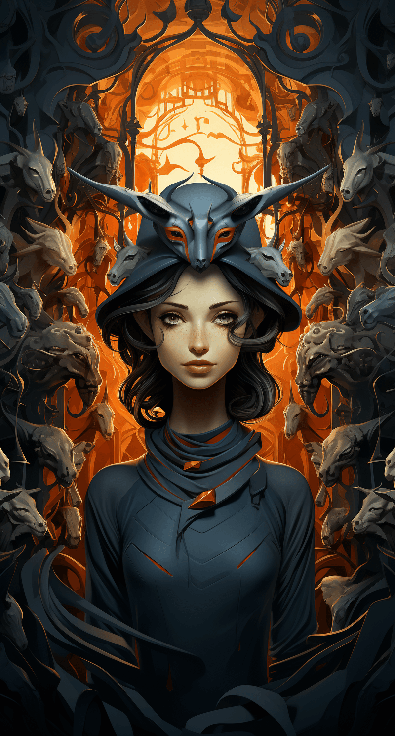 AI generated: eland cd cover artist bha roop, in the style of cyril rolando, fragmented portraiture, haunting hous...