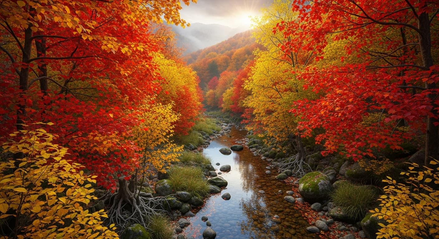 AI generated: 12k, uhd, detailed, intricate fall wallpaper