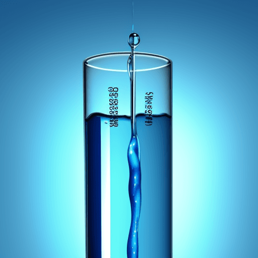 AI generated:  test tube with blue solution