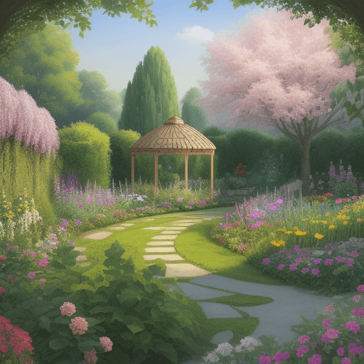 AI generated: Beautiful picture introducing garden land for sale