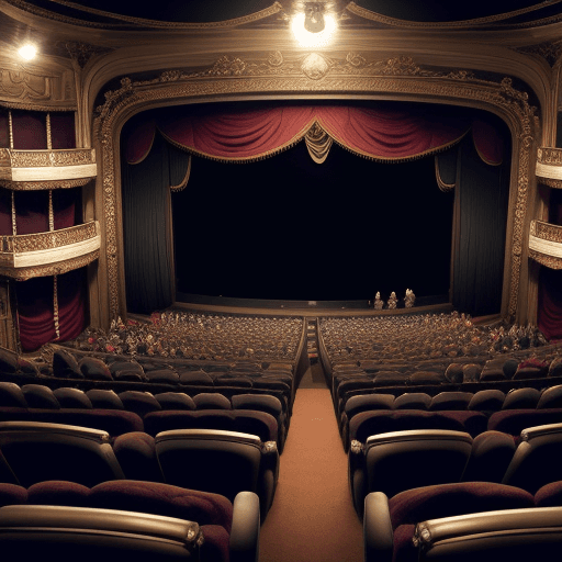 AI generated: crowded Victorian theater, view of audience facing camera