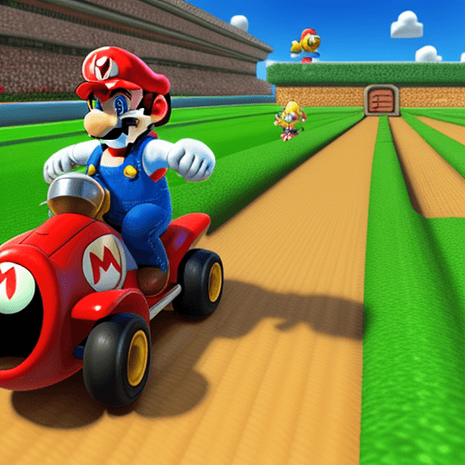 AI generated: photo 3d super mario kart
