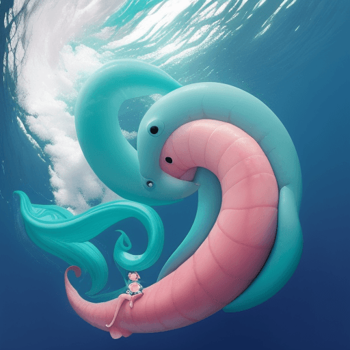 AI generated: Créame un manatí al estilo animado con las aletas alzadas hacia el cielo, la imagen que sea en forma...