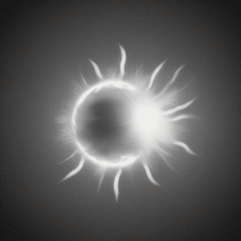 AI generated: realistic sun as a white fireball on a black background