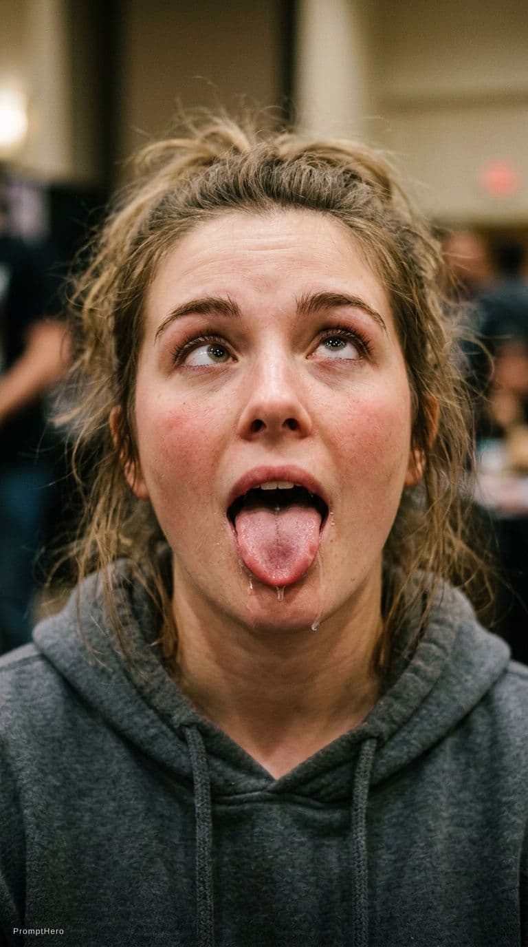 AI generated: Aheago face with drooling tongue