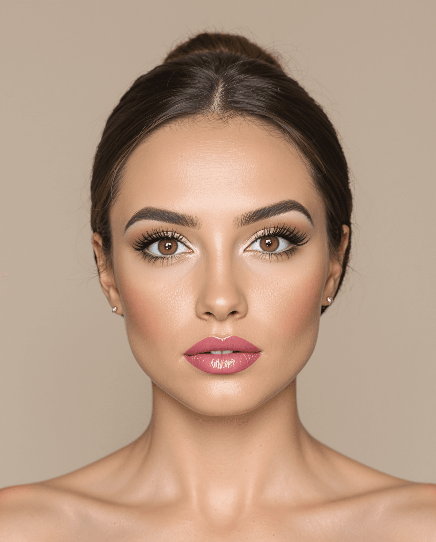 AI generated: "A hyper-realistic, ultra-detailed front-facing close-up portrait of a British Caucasian woman, clos...