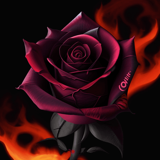 AI generated: An evil rose with black flames