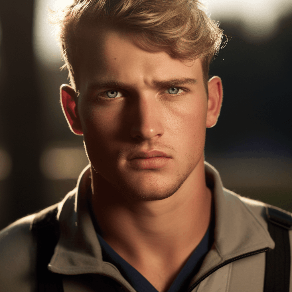 AI generated: german soldier, world war 2, standing, blonde hair, blue eyes, standing, perfect skin, no blemishes,...