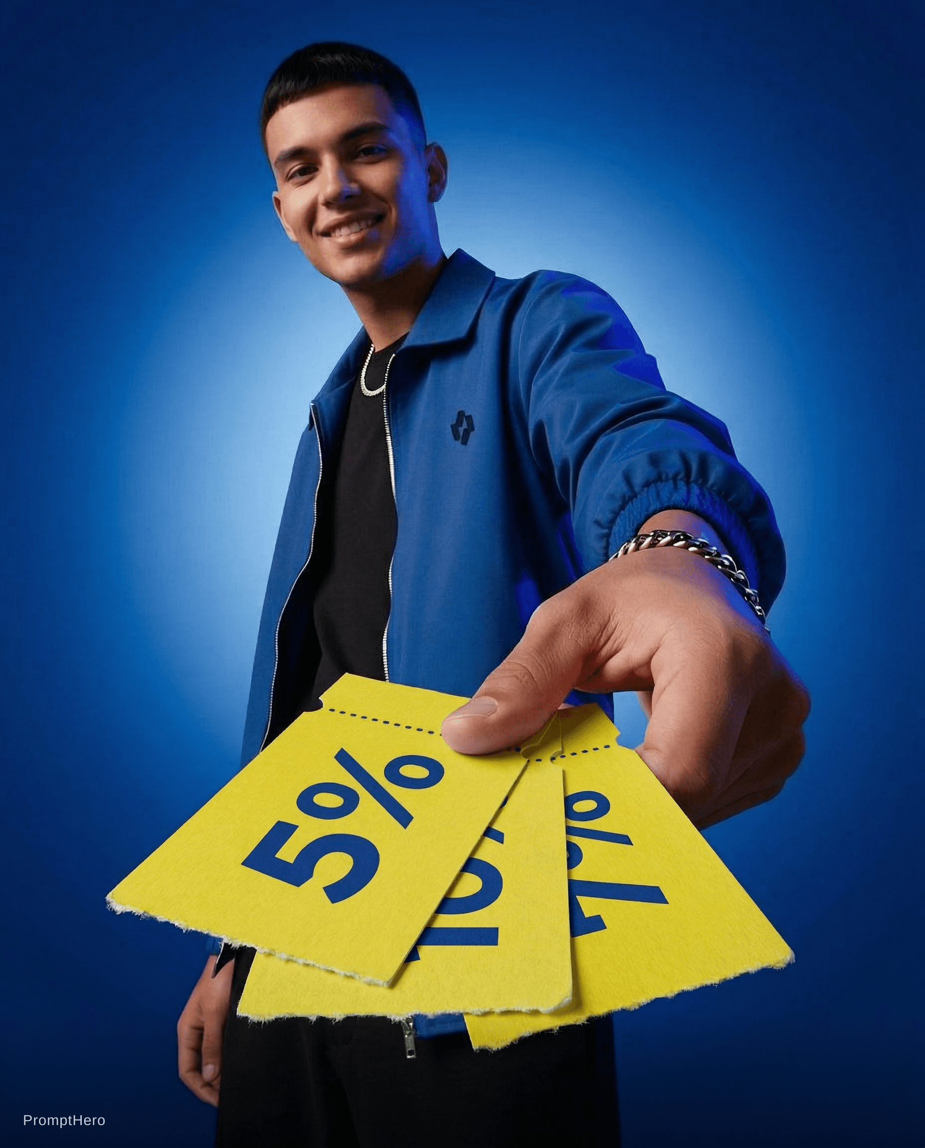 AI generated: Replace only the coupons in the man's hand.
Keep everything else in the image exactly the same: same...