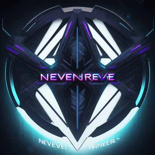 AI generated: logo with text "Nevere", cyberpunk style logo, light atmosphere; 8k, intricate detail logo,  HDR log...
