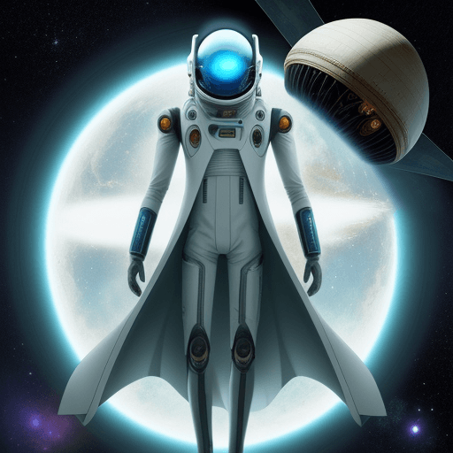 AI generated: Viaje intergaláctico: Un personaje de anime con un traje espacial futurista, explorando un planeta a...