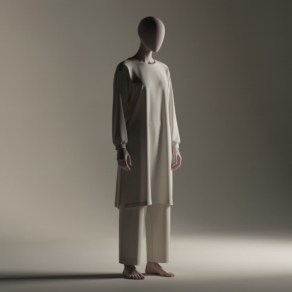 AI generated: androgynous human figure, slim elongated silhouette, full body,
faceless character, featureless face...
