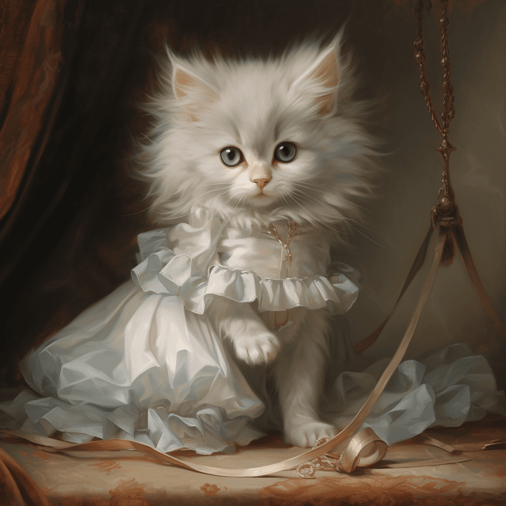 AI generated: Cuteness overload, fairytale, 18th century masterpiece. Rosa Bonheur, Jean-Baptiste Monge, Mark Ryde...