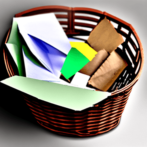 AI generated: screwed up paper in a rubbish basket

