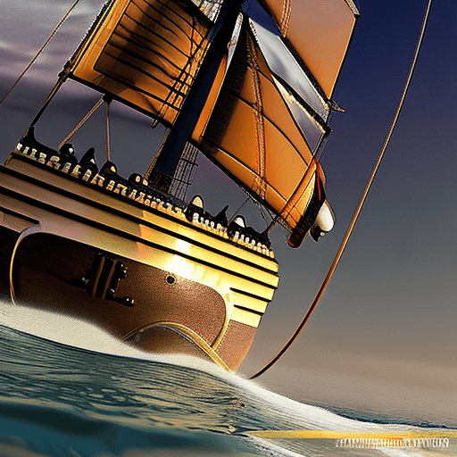 AI generated: Photo of a ultra realistic sailing ship, dramatic light, pale sunrise, cinematic lighting, battered,...