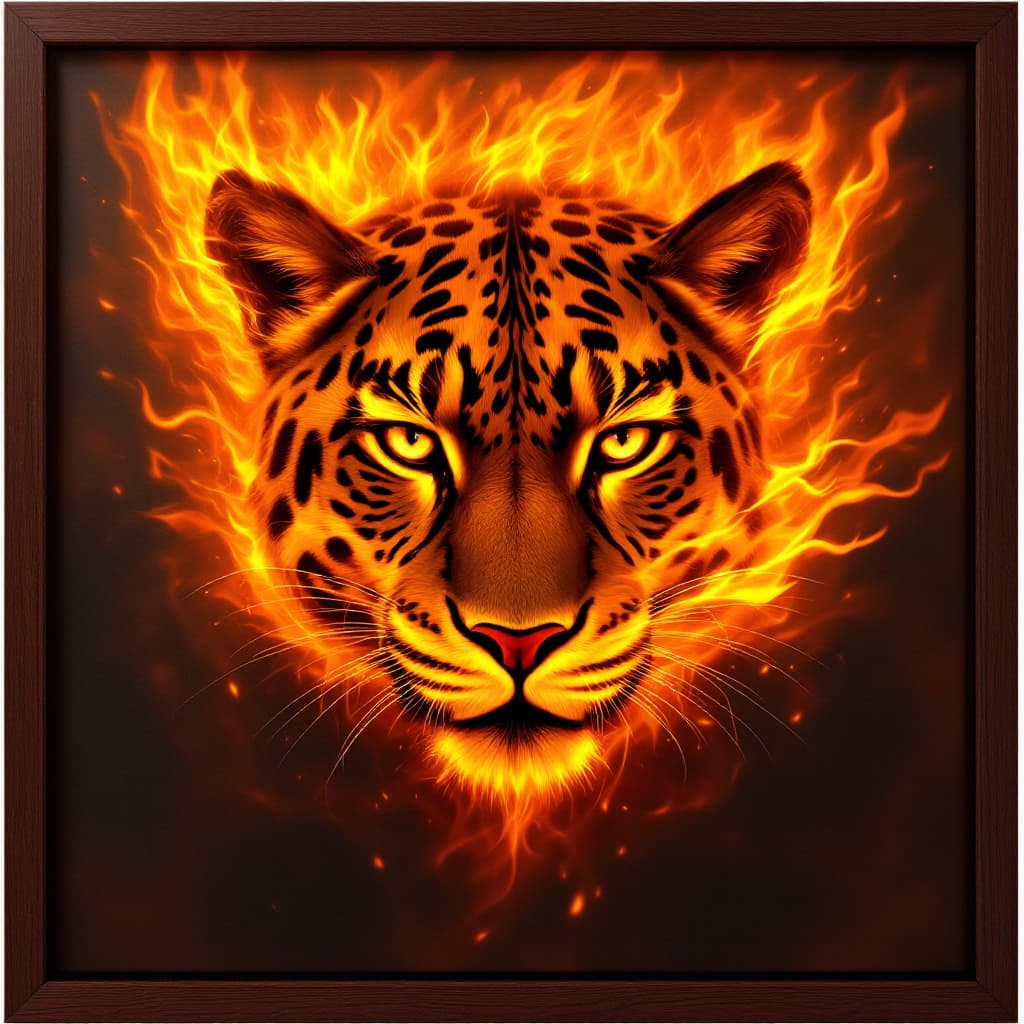 AI generated: A digital painting in a surreal, almost psychedelic style, depicting the head and shoulders of a jag...