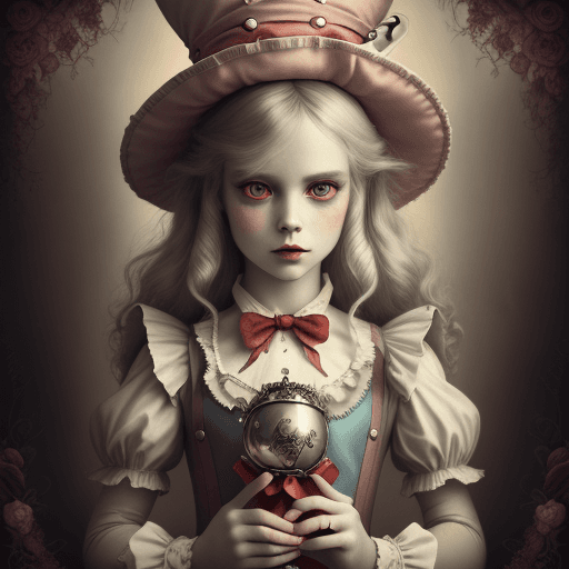 AI generated: alice in wonderland, mad hatter the sweet and innocent, highly detailed, delicate face, near perfect...
