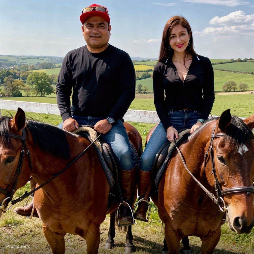 AI generated: horseback riding together