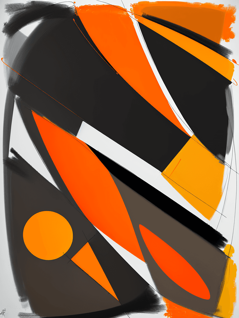 AI generated: abstract realism painting in orange and grey with modern brush techniques, in the style of Picasso, ...