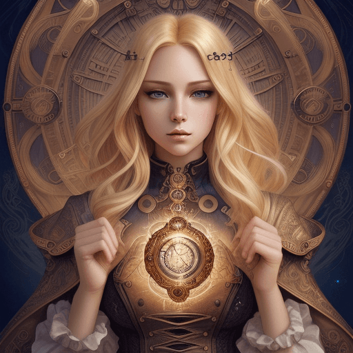 AI generated: Artistic Image Types: A digital illustration featuring a wizard woman adorned and boasting beautiful...