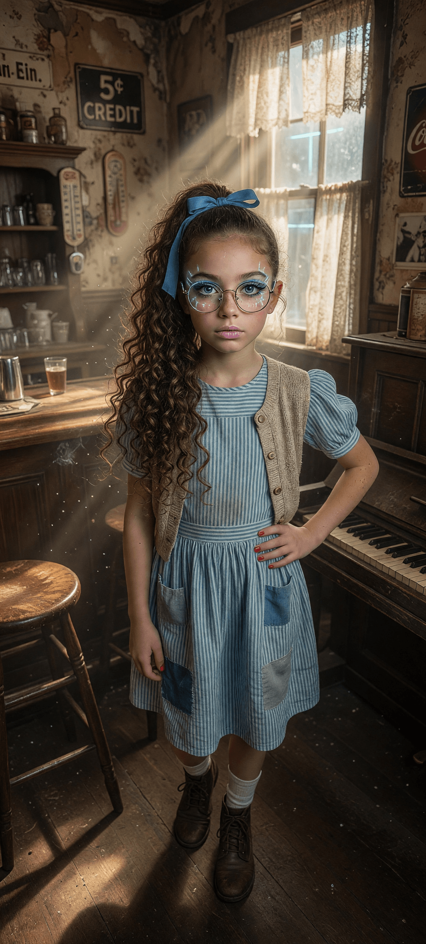 AI generated: A professional photograph captures one of the most beautiful eleven year old girl in the world durin...