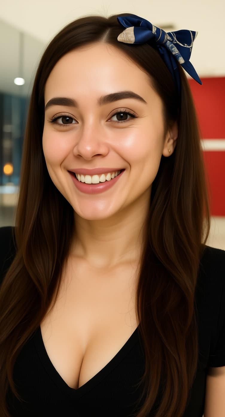 AI generated: a realistic video of a beautiful woman smiling at the camera and show her vagina no panties