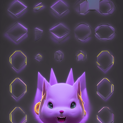 AI generated: Design a sleek and modern logo for PURPN, the Purple Squirrel NFT token on Solana Blockchain. 3D ren...