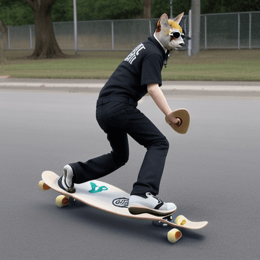 AI generated: a cat riding skateboard