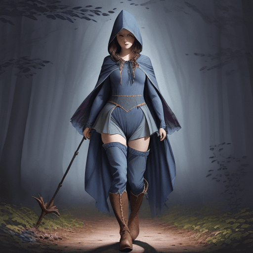 AI generated: Ultra Realistic muted blue jewel tones, colorful watercolor of nature night watcher wearing woven br...
