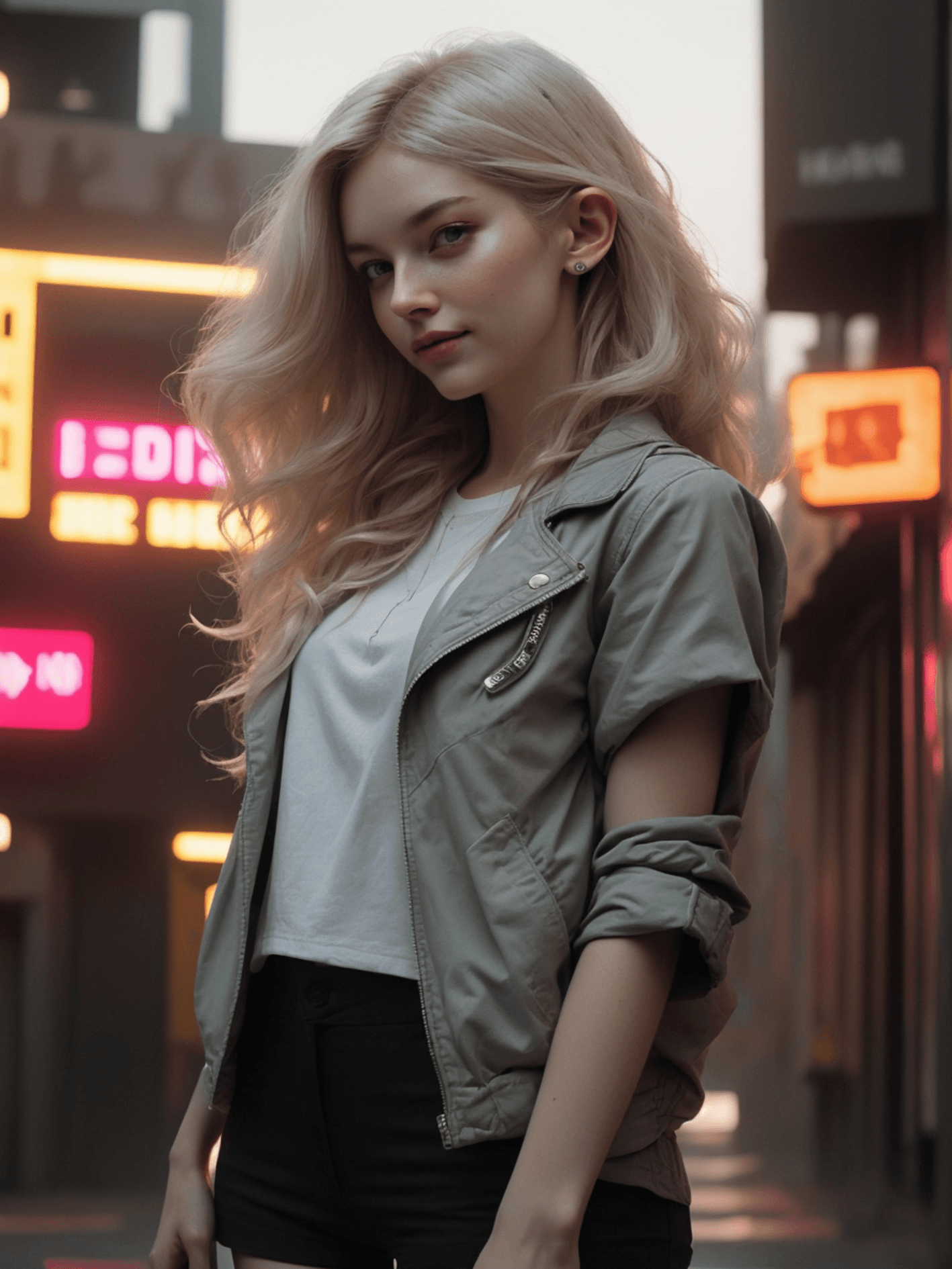 AI generated: [three-quarter close-up::12], [gorgeous face, long blond wavy hair, (pale skin:1. 2), pastel lightin...