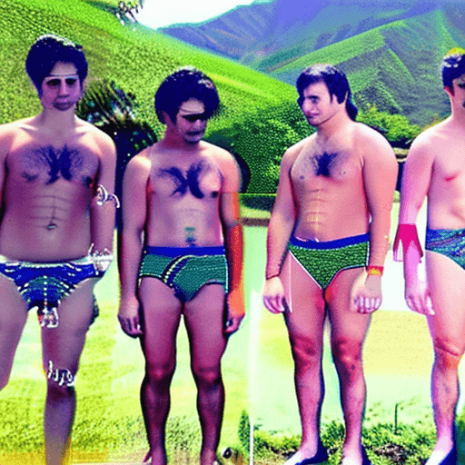 AI generated: Hombres desnudos luchan 