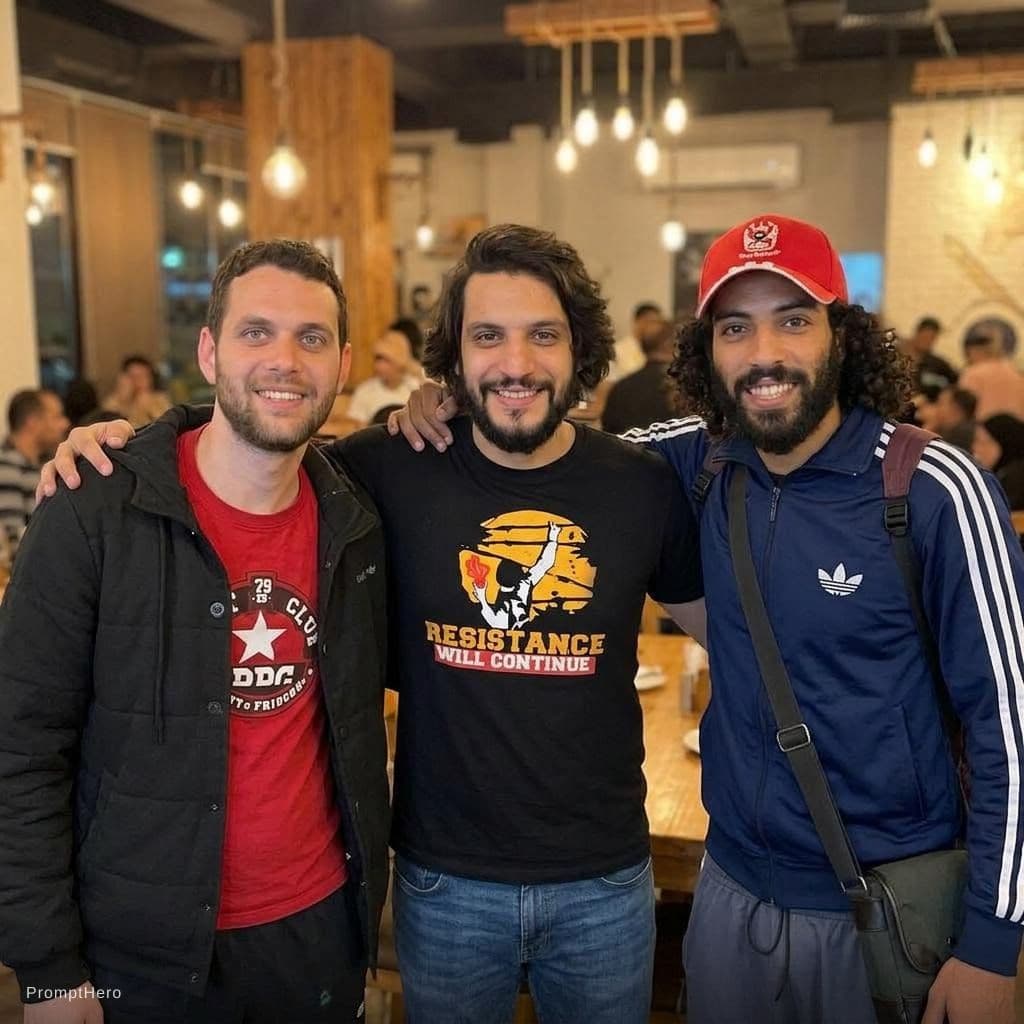 AI generated: Merge me and my friends in one real photo