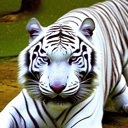 AI generated: white tiger very smart cleaver honest and cool