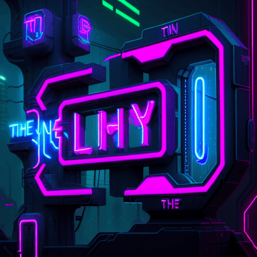 AI generated: neon inscription "The_belyash" in cyberpunk style