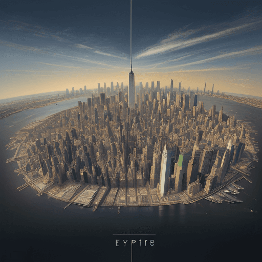 AI generated: A concept art painting of the cityscape of New York City with an The Empire State Building in its ce...